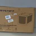 PETSFIT 30" Soft Portable Dog Crate Patented Spiral Sturdy Frame, Collapsible Travel Kennel for Medium Dogs, 3 Mesh Door, Lockable Zippers, Indoor & Car Use Green