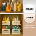 2 Tier Kitchen & Cabinet Drawer Storage Rack With Sliding Baskets  Adjustable Shelf Laundry Room Organization| Under Sink Organizer For Bathroom Accessories & Kitchen