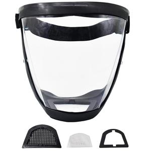 Piaoyu Anti-Fog Protective Full Face Shield, Clear Masks for Adults, Plastic Face Shield, Face Shield for Weed Whacking (1pc) (Black)