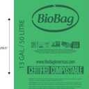 13 Gallon Tall Kitchen Compostable Trash Bags by BioBag, 48 Count, BPI Certified, Meets ASTM D6400 Standards, Made in USA, Food Scrap Bin Liners