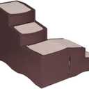 Pet Gear Easy Step Bed Stair for Cats/Dogs, Adjusts to Either Side of Bed, Removable Washable Carpet Treads, Storage Compartment, for Pets Up to 75lbs