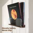 AITEE 2 Pack Vinyl Wall Mount Shelf- Record Wall Display Wooden Record Holder Wall Mount Acrylic Vinyl Record Shelf Clear Floating Shelves-Holds up to 6 Lps Albums