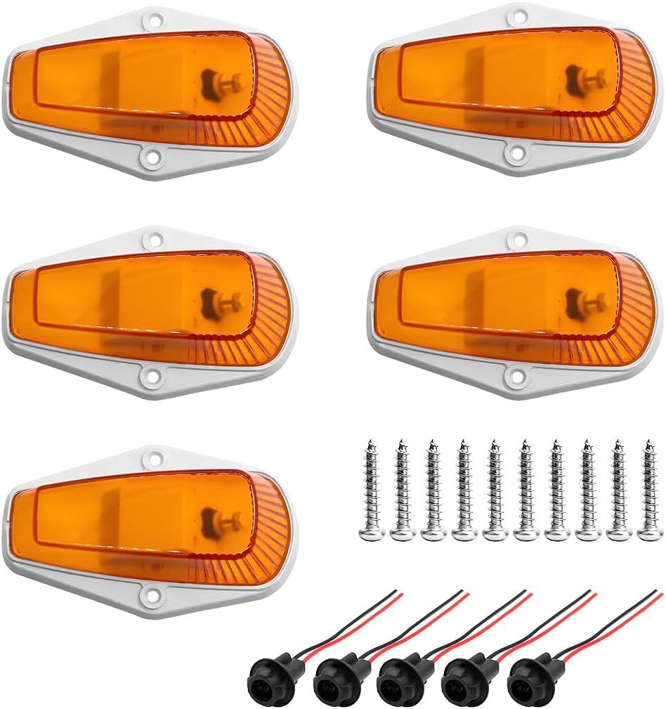 5PCS Truck LED Cab Marker Light, 12V Front Top Roof Running Lamp Assembly, Bright Top Clearance Signal Running Light, Compatible with F150 F250 F350 Super Duty Pickup Trucks