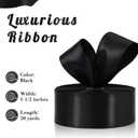 3 x Black Ribbon 1-1/2 Inch 50 Yards, Solid Satin Ribbon for Flower Bouquet, Crafts, Gift Wrapping, Bridal Invitations, Hair, Festival and Halloween Decorations
