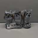 3-Pack Owl Decoys for Bird Deterrent - Weatherproof Bird Repellent Devices for Outdoor Use - Plastic Owls to Scare Birds Away and Control Garden Pests