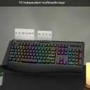 E-YOOSO RGB Wireless Keyboard, 3-Mode (2.4G/BT/USB), 9 Effects Backlits, Light Up Letters, Rechargeable Ergonomic Computer Silent Keyboard with Wrist Rest for Windows, Mac, PC, Laptop, Games