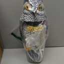 Hausse Fake Owl Decoy to Scare Birds Away, 15 inch Wagging Head Plastic Owl Scarecrow Bird Deterrents, Owl Statue Nature Enemy Horned Pest Repellent for Outdoor Garden Yard