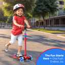 Dribbl 3-Wheel Kids Scooter - Lean-to-Steer Technology, Adjustable Height Handlebar, Anti-Slip Deck, Scooter for Boys & Girls Ages 3+, Child Safety Approved, Support Riders Up To 165 lbs, Red and Blue