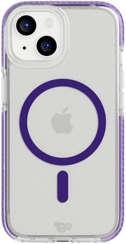 tech21 Evo Crystal for iPhone 15 - Compatible with MagSafe - Impact Protection Case - Purple