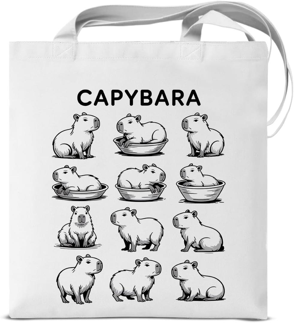 Capybara Tote Bag for Women Girls in My Capybara Era Reusable Grocery Shoulder Bag for Shopping Work Beach Travel Animal Lover Totes Gifts