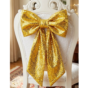 Gankar Satin Chair Sashes Bows 7x108 Inch Party Dinning Room Chairs Accessories Knots Ties for Wedding Birthday Banquet Baby Shower Hotel Christmas Celebration Decoration（2 Pack, Gold）