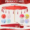 8 Pcs Chinese Oil Paper Umbrellas with Tassels 32 Inch Silk Oriental Japanese Parasol Chinese Art Asian Style for Happy Wedding New Year Party Photography Costume Cosplay Decoration