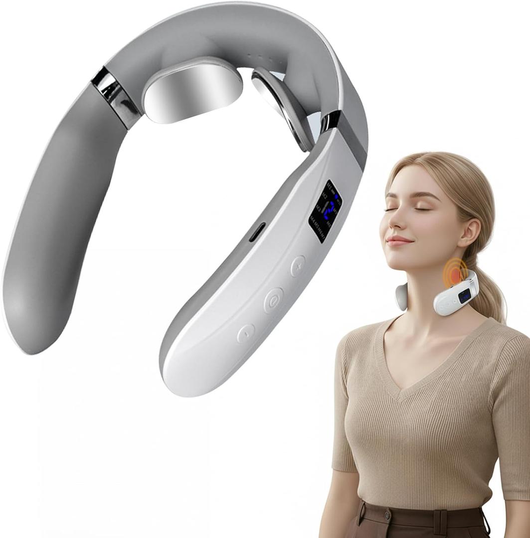 Neck Massager with Heat, Portable Heated Neck and Shoulder Massager