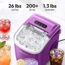 EUHOMY Countertop Ice Maker Machine with Handle, 26lbs Per Day, 9 Ice Cubes Ready in 6 Mins, Auto-Cleaning Portable Ice Maker with Basket and Scoop, for Home/Kitchen/Camping/RV (Purple)