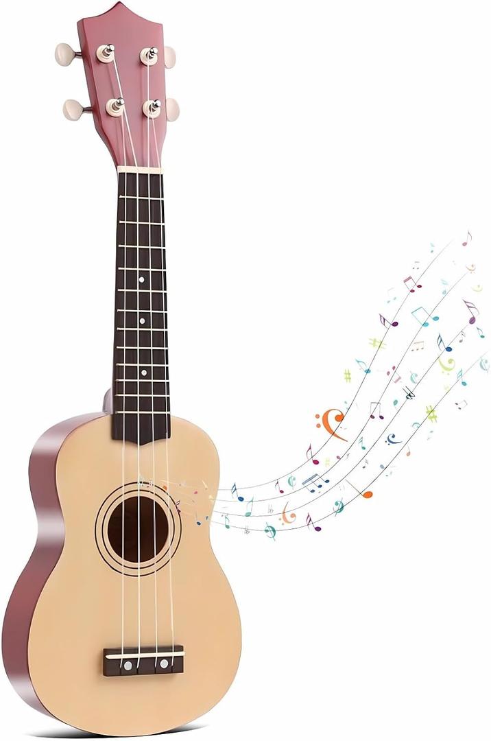 21 Inch Wooden Kids Toddler Child Children Acoustic Guitar Musical Instruments Ideal for 3-9 Year Old Boys Girls Gifts (Burlywood), Mini