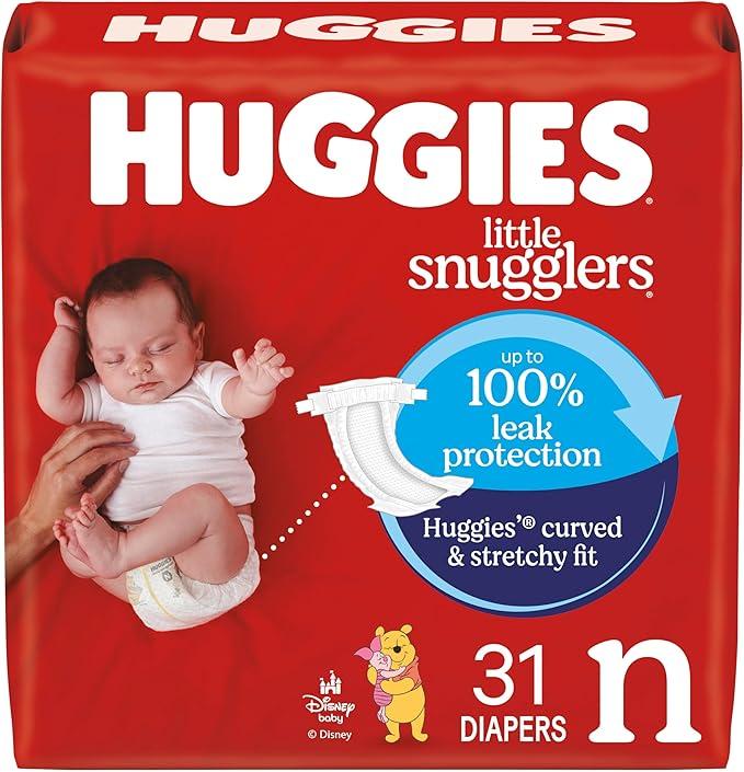 Huggies Size Newborn Diapers, Little Snugglers Baby Diapers, Size Newborn (up to 10 lbs), 84 Count