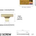 10 Pack Brushed Brass Kitchen Cabinet Knobs Gold Drawer Knobs Kitchen Cabinet Hardware Handles Drawer Knobs Dresser Handles (1-1/4'' Hole Center(knob))