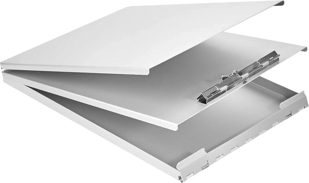 Aluminum Form Holder Storage Clipboard, 12.5" X 9" Silver