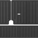 LUCKEASY 3PCS Trunk Mat & Backrest Mat for to-yota Sequoia(7-Seat) 2024 2025 Floor Mats All-Weather Protector Mat Anti-Slip TPE Black