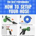Heavy Duty Garden Hose 25 ft, Non-Expanding Flexible Water Hose, Kink Resistant Lightweight Hybrid Hose, Leakproof Hose Male to Female Fittings