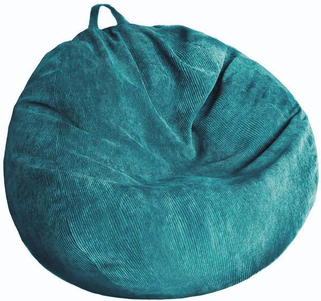 Stuffed Animal Storage Bean Bag Chair Cover (No Filler) Washable Ultra Soft Corduroy Bean Bag Cover for Organizing Plush Toys or Textile, Sack Bean Bag for Adults, Teens, S for Kids
