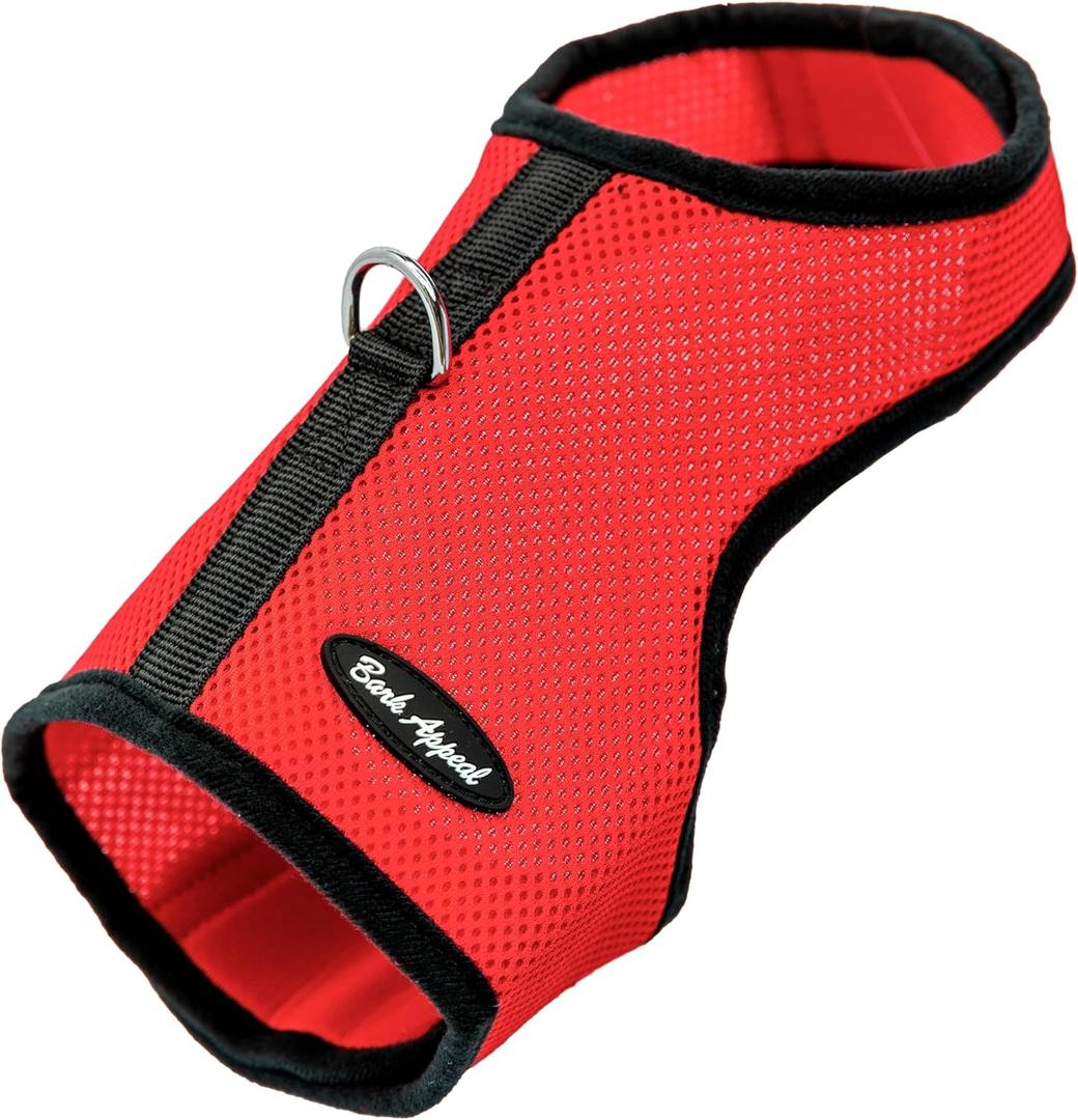 Bark Appeal Red Wrap N Go Dog Harness for Small-Medium Pets  Soft Solid Mesh Vest Harness for Dogs, Puppies, Kittens & Cats  Easy Buckle-Free Design for a Comfortable Fit  XS