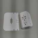 Wall Outlet Extender with Shelf and Night Light,Surge Protector,USB Wall Charger with 5 AC Outlets and 3 USB Ports 1 USB C Outlet Wide Space 3-Sided Power Strip Multi Plug Outlets (White)