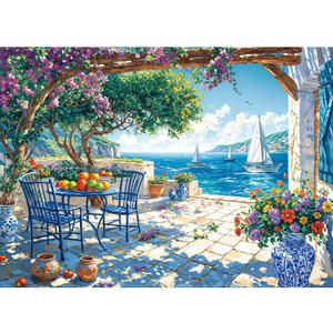 Puzzles for Adults 1000 Pieces,Summer Coast Jigsaw Puzzle with 1:1 HD Poster, Perfect Interlocking No Dust, Stress Relief Ideal Gift for Family Games