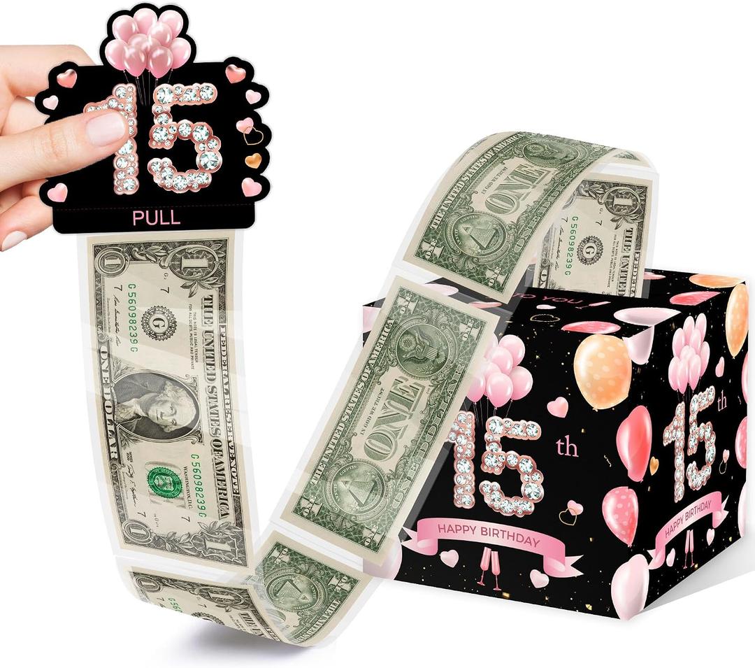 2 x Azbuk 15th Birthday Surprise Gift Box Happy Birthday Money Gift Boxes, 35 Count