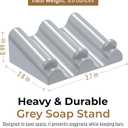 DOXOLOGY Gray Marble Soap Dish Bathroom Organizer - Resin Soap Dish with Rectangular Design 3.7" L x 2.8" W - Self Draining Soap Dishes Keeps Countertop Neat - Marble Look Soap Tray for Sink (Grey)