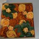 Ling's moment Artificial Flowers Terracotta Silk Austin Roses Orange Silk Roses w/Stem for Fall Wedding Bouquets Centerpieces Party Home Decoration