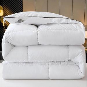 ZTGL All Seasons Duvet Insert, Quilted Goose Down Comforter Queen Size, Soft Down Proof Cover, Fluffy Breathable Winter Down Quilt, Thicken Warm Bed Blanket, Machine Washable,H,150X200cm(2kg)