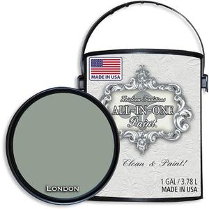 ALL-IN-ONE Paint, Durable cabinet and furniture paint. Built in primer and top coat, no sanding needed. Includes our 30 featured color card - London, Gallon (128 Fl Oz (Pack of 1))