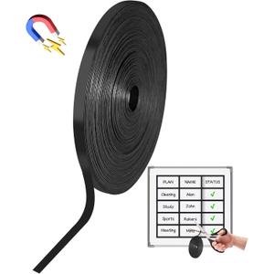 Magnetic Tape Roll, 120 ft x 1/5 Inch Magnet Tape for Whiteboard, Reusable Magnetic Whiteboard Borders & Dividers for Classroom, Office, Art (Black)