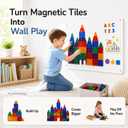 Kids Magnetic Board for Wall: 24 x 16 in Magnetic Tile Play Wall
