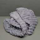 EXQ Home Fleece Throw Blanket for Couch or Bed - 3D Stripe Jacquard Decorative Blankets - Cozy Soft Lightweight Fuzzy Flannel Blanket Suitable for All Seasons(50"60",Light Purple)