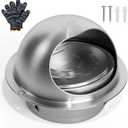 4 inch Dryer Vent Cover Outside, Stainless Steel Round Wall Vent Cover, Dryer Exhaust Vent for BathRoom, Office, Home, Air, Hvac System