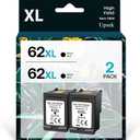 Remanufacture 62XL Black Ink Cartridge Replacement for HP Ink 62 XL with HP Envy 5660 7640 5540 5640 5541 5643 7643 7645 (2-Pack Black)