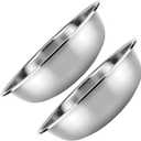MERRYHAPY 2 Pcs Multi Functional Stainless Steel Basin Large Vegetable Washing and Mixing Bowls for Salad Fruits and Kitchen Use and Easy to Clean (30x30x8cm, Silver)