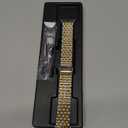 Seven-link Watch Band for Apple Watch Series 11, 10, 9, 8, 7, 6, 5, 4, 3, 2, 1 and SE 3/2/1 for Women, Dressy Stainless Steel Metal Band for Apple Watch 40mm 41mm 42mm 38mm 44mm 45mm 46mm for iWatch (Silver Gold Clar)