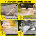 Electric Pressure Washer,5000 PSI 3.9GPM Adjustable Pressure,Power Washer Electric Powered with Foam Cannon,4 Nozzle,33FT Hose and Soap Bottle for Home/Cars/Fences 