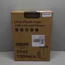 Charmount 24 oz Clear Plastic Cups with Lids and Straws, 100 Sets Disposable To Go Cups for Cold Drinks, Iced Coffee, Coffee Bar Accessories, Smoothies