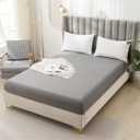 Fitted Sheet Microfiber, Brushed Finish, Wrinkle, Fade, Stain Resistant, One Fitted Bed Sheet (Large, Grey)