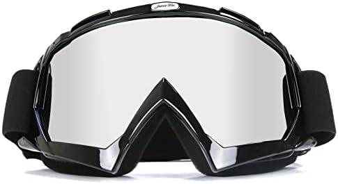 JAMIEWIN Dirt Bike & Motocross Goggles - Anti UV, Dustproof & Fog Resistant Offroad Riding Goggles