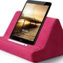 BZVV Soft Tablet Stand Pillow with Pocket,Adjustable 3 Viewing Angle,Lazy Holder for Bed Sofa,Compatible with iPads Tablets eReaders Smartphones Books Magazines (Rose Red)
