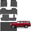 for Chevy/Chevrolet Suburban & GMC Yukon XL Floor Mats 2021-2025 Car Mats for Yukon XL/Chevy Suburban 8 Seats All Weather Floor Mats Cargo Liner Accessories Anti-Slip Car Mat