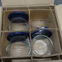 Anchor Hocking SnugFitTM Round Food Storage Containers with Lids (4-Piece, 4-cup, Navy Blue, oven-safe)