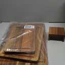 Acacia Wood Cutting BoardSolid Wood Cutting Board for Kitchen with Holder with Deep Juice Grooves & Built-in Handles, Durable Wooden Chopping Board Set of 3 for Meat, Vegetables and Fruits