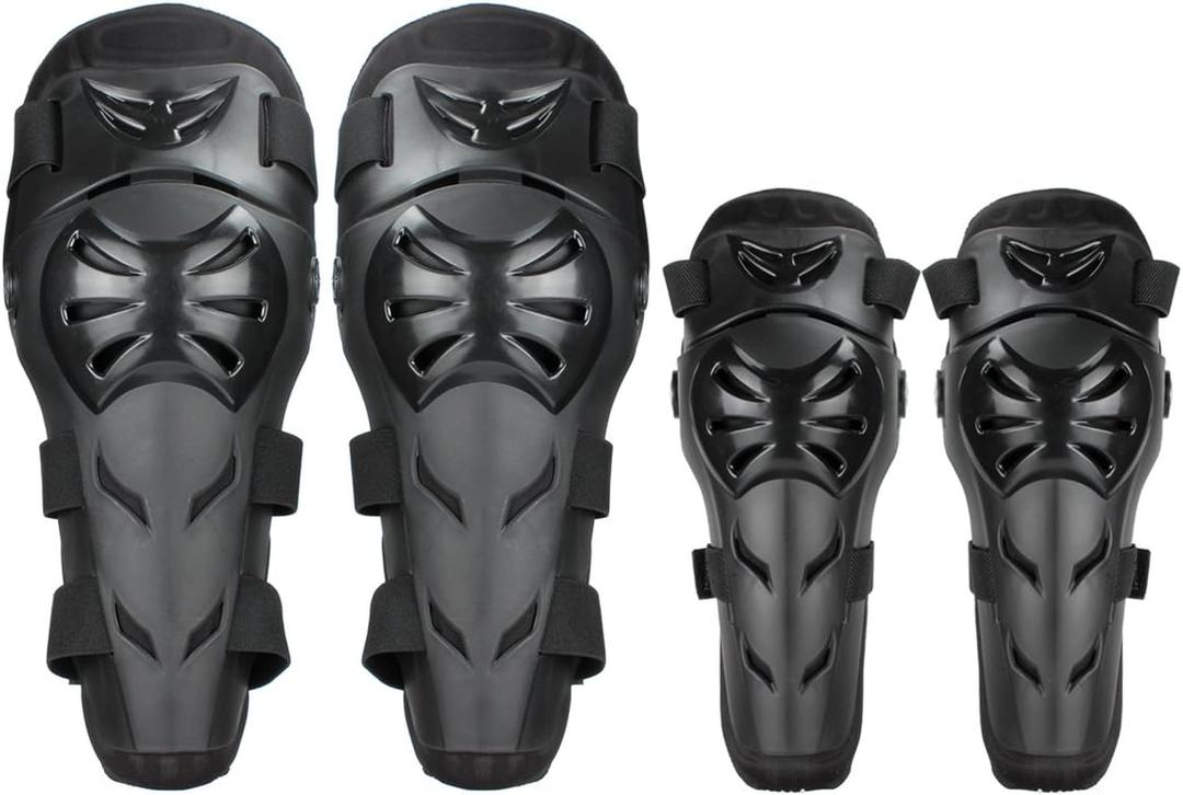 GES Knee Pads Motorcycle - 4Pcs Adult Knee/motorcycle elbow pads/Adjustable Knee Cap Pads Protector Elbow Armor for Motorcycle Cycling Racing