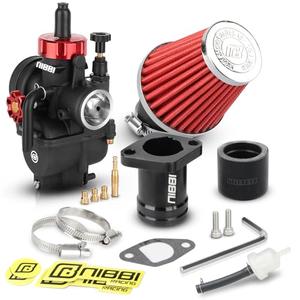NIBBI PE24mm Carburetor Kit for Predator 212,Upgrade for Coleman Predator 196cc 212cc 224cc Engine Performance Parts with Intake Manifold 48mm Air Filter(Black)